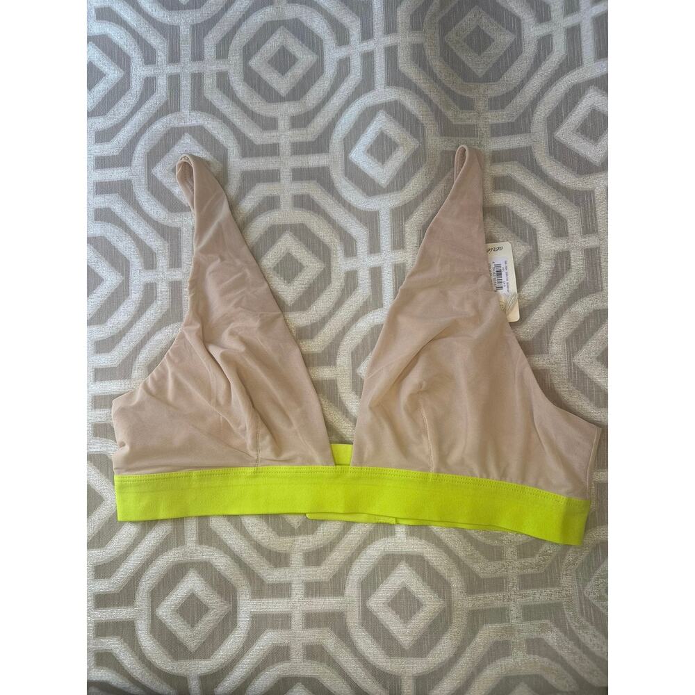 AERIE SMOOTHEZ MESH PLUNGE BRALETTE Sand size L NWT - Picture 4 of 6